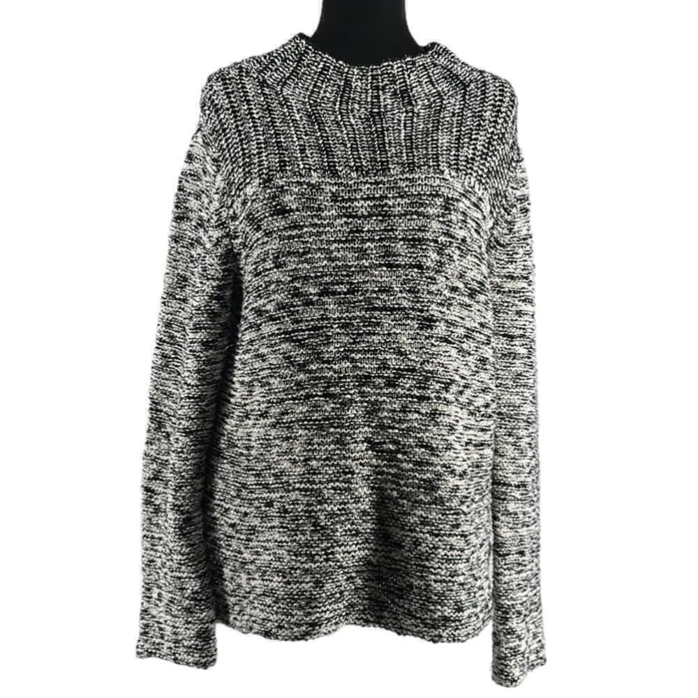 Eileen Fisher knit sweater multi tone 100% organic cotton minimalist luxury xs